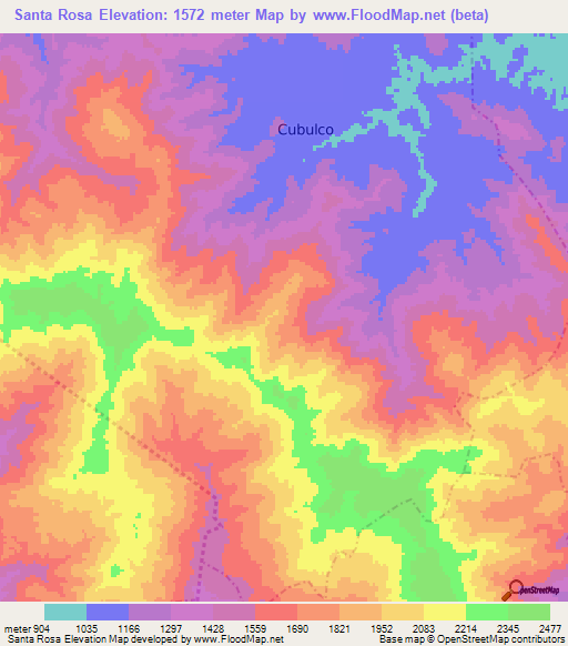 Santa Rosa,Guatemala Elevation Map