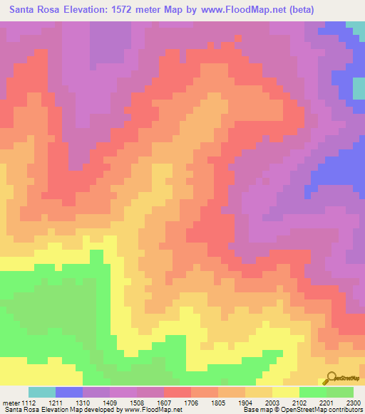 Santa Rosa,Guatemala Elevation Map