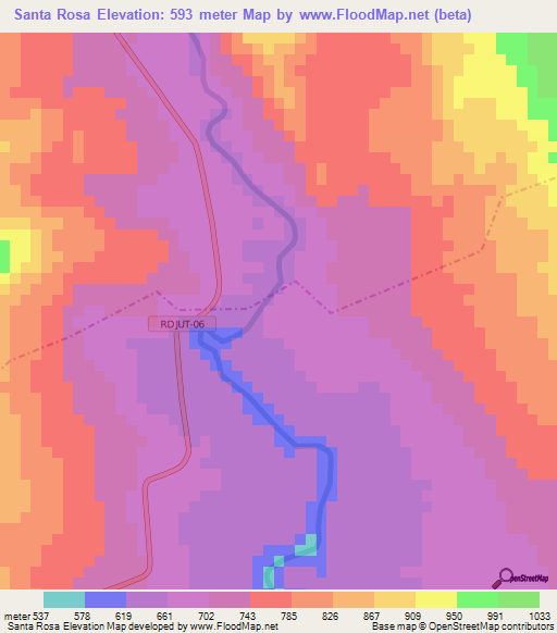 Santa Rosa,Guatemala Elevation Map