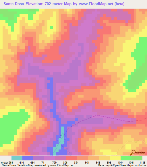 Santa Rosa,Guatemala Elevation Map