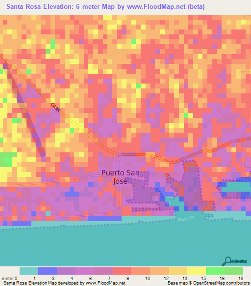 Santa Rosa,Guatemala Elevation Map