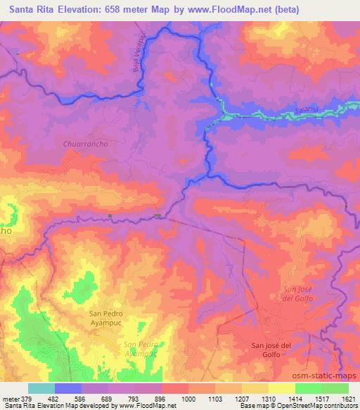 Santa Rita,Guatemala Elevation Map