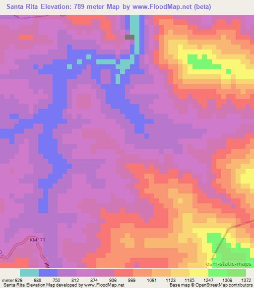 Santa Rita,Guatemala Elevation Map