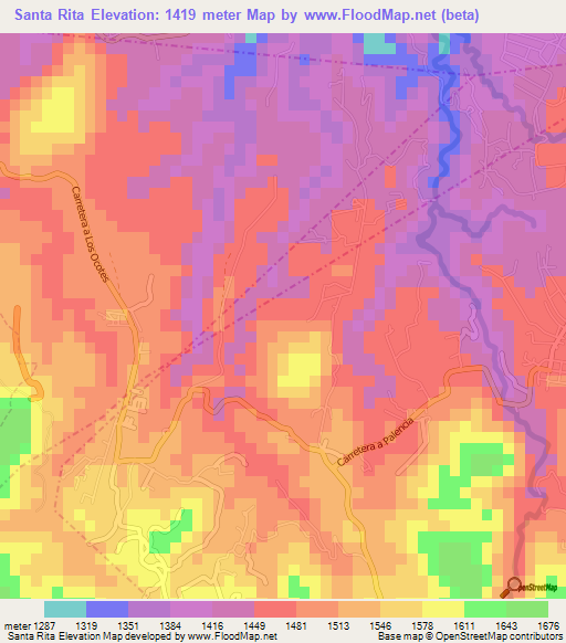 Santa Rita,Guatemala Elevation Map