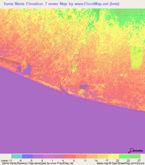 Santa Marta,Guatemala Elevation Map