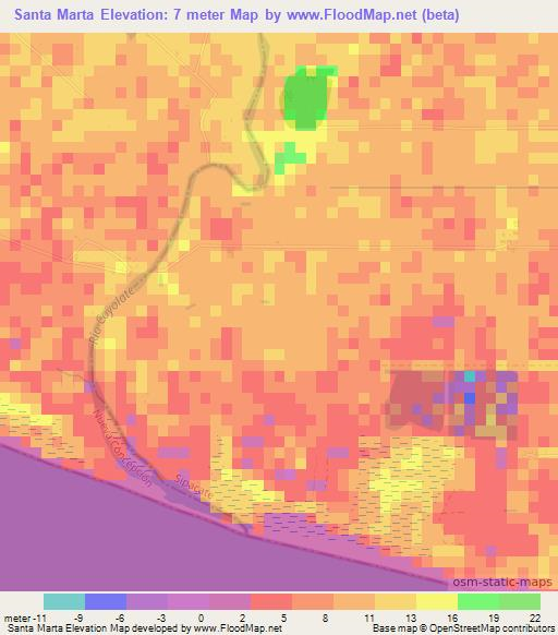 Santa Marta,Guatemala Elevation Map