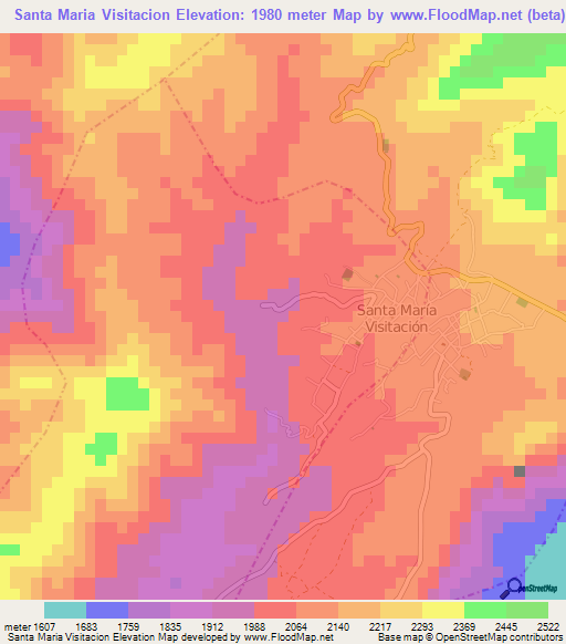 Santa Maria Visitacion,Guatemala Elevation Map