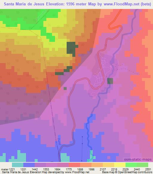 Santa Maria de Jesus,Guatemala Elevation Map