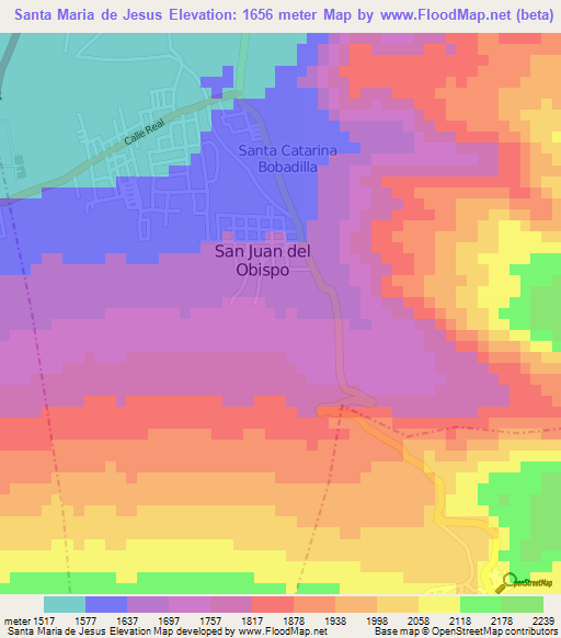 Santa Maria de Jesus,Guatemala Elevation Map