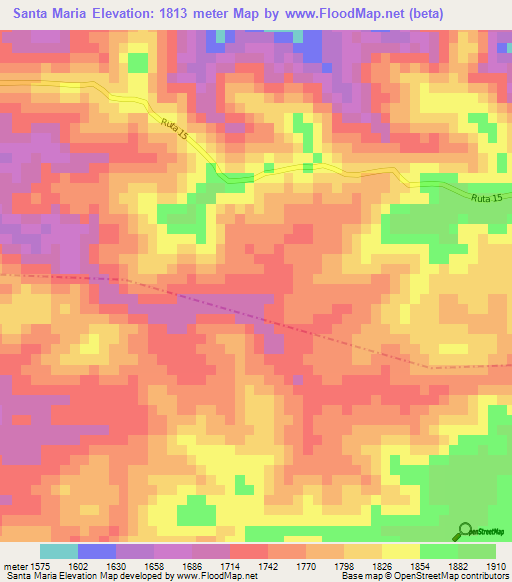 Santa Maria,Guatemala Elevation Map