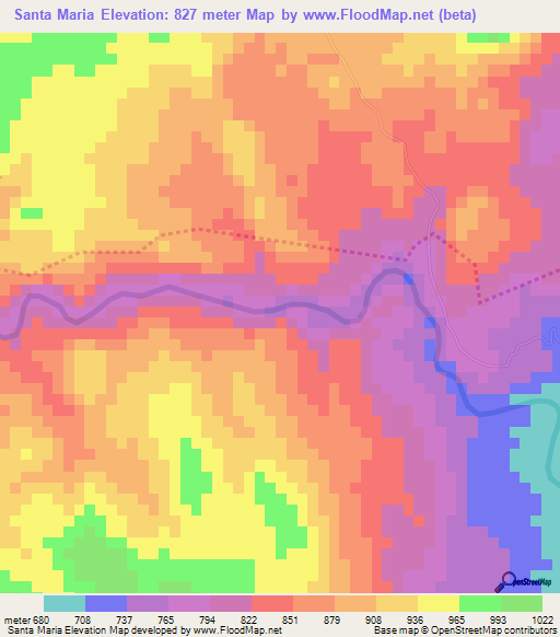 Santa Maria,Guatemala Elevation Map