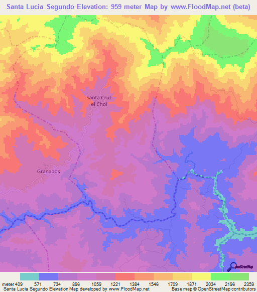 Santa Lucia Segundo,Guatemala Elevation Map