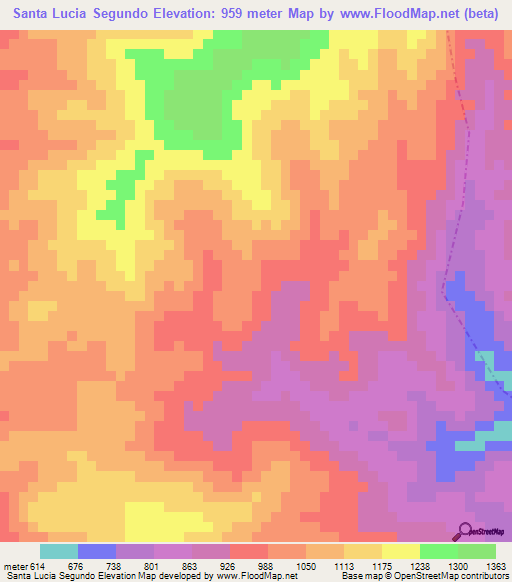 Santa Lucia Segundo,Guatemala Elevation Map