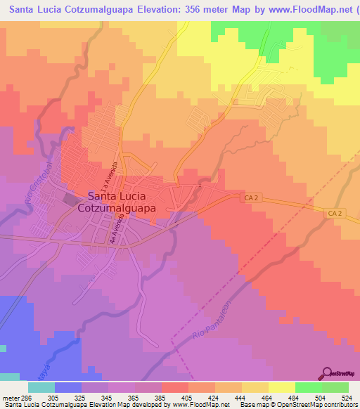 Santa Lucia Cotzumalguapa,Guatemala Elevation Map