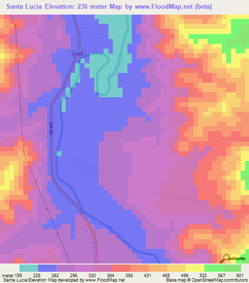 Santa Lucia,Guatemala Elevation Map