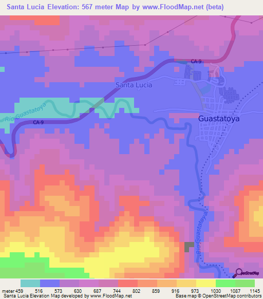 Santa Lucia,Guatemala Elevation Map