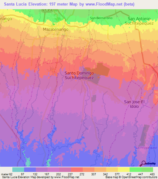 Santa Lucia,Guatemala Elevation Map