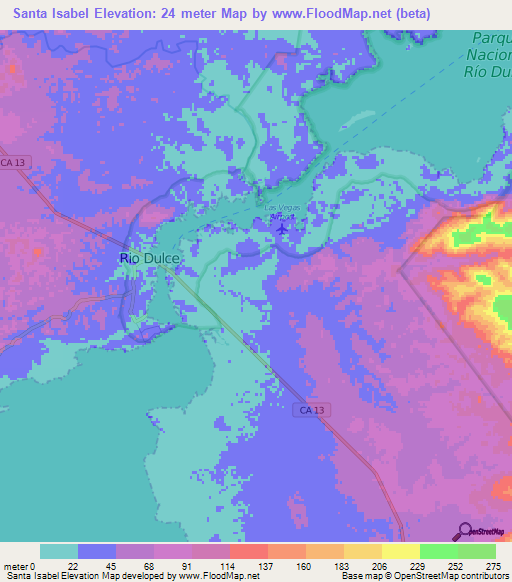 Santa Isabel,Guatemala Elevation Map