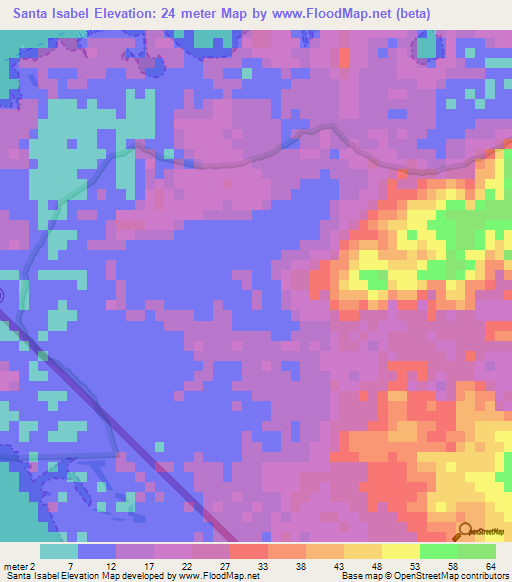 Santa Isabel,Guatemala Elevation Map