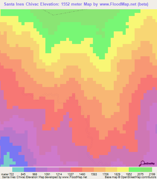 Santa Ines Chivac,Guatemala Elevation Map