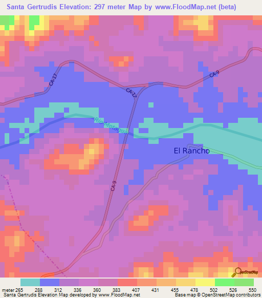 Santa Gertrudis,Guatemala Elevation Map