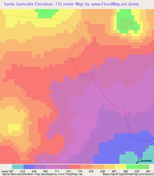 Santa Gertrudis,Guatemala Elevation Map