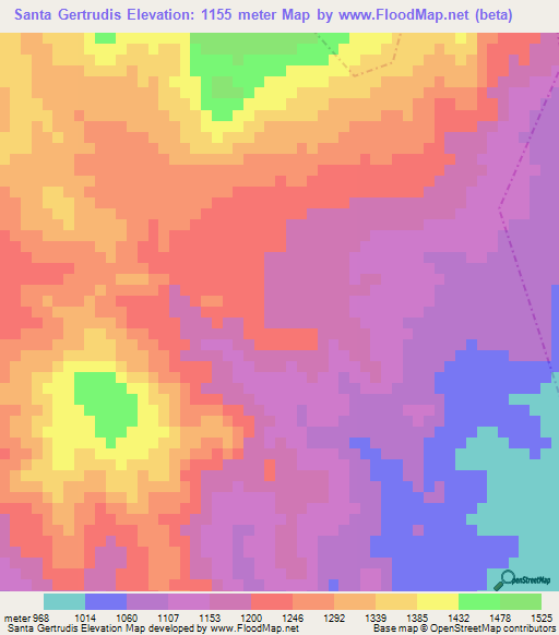 Santa Gertrudis,Guatemala Elevation Map