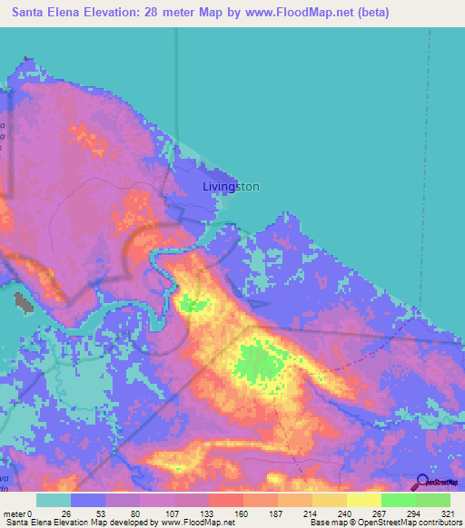 Santa Elena,Guatemala Elevation Map