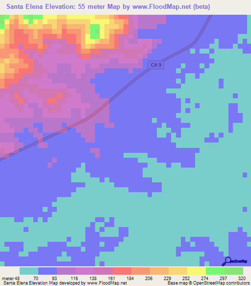 Santa Elena,Guatemala Elevation Map