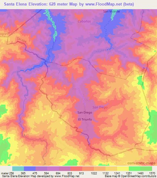 Santa Elena,Guatemala Elevation Map