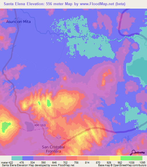 Santa Elena,Guatemala Elevation Map