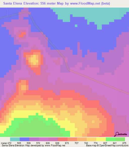 Santa Elena,Guatemala Elevation Map