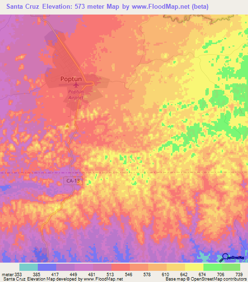 Santa Cruz,Guatemala Elevation Map