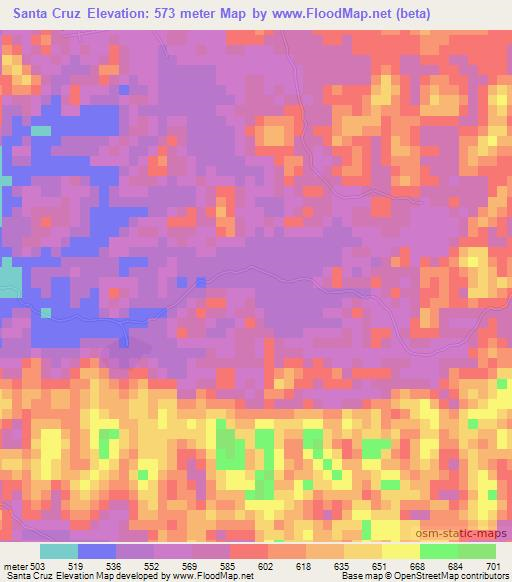 Santa Cruz,Guatemala Elevation Map