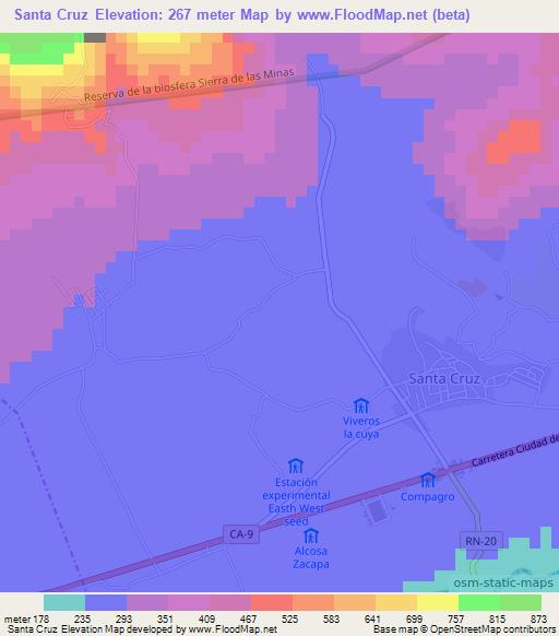 Santa Cruz,Guatemala Elevation Map