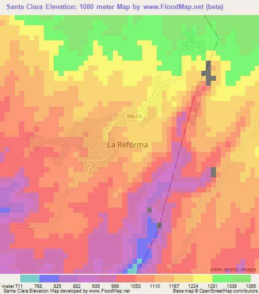 Santa Clara,Guatemala Elevation Map