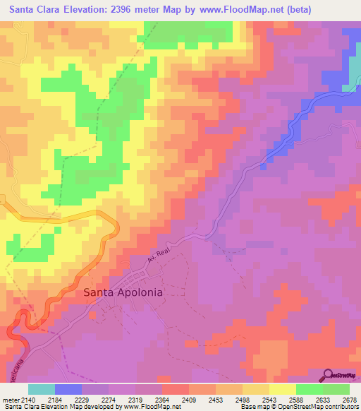 Santa Clara,Guatemala Elevation Map