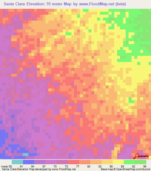 Santa Clara,Guatemala Elevation Map