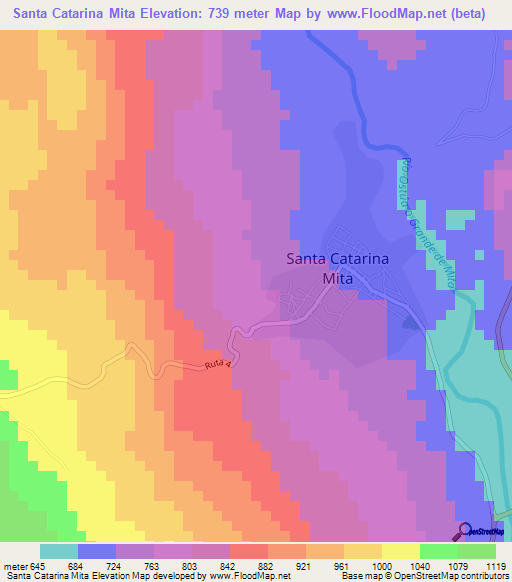 Santa Catarina Mita,Guatemala Elevation Map