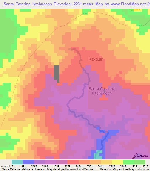 Santa Catarina Ixtahuacan,Guatemala Elevation Map