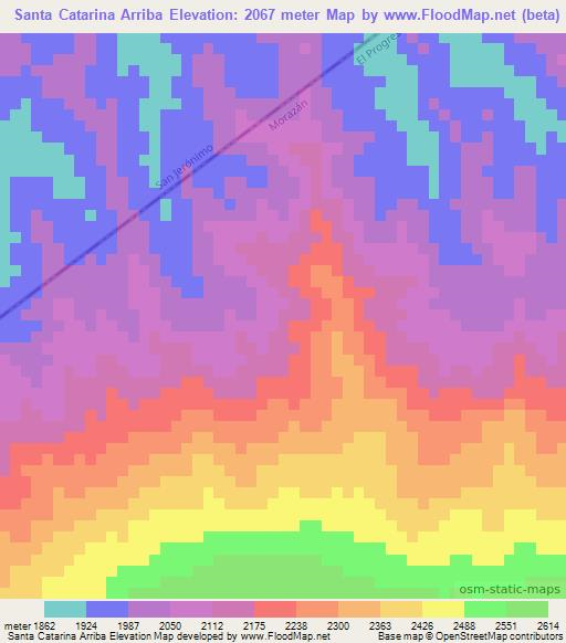 Santa Catarina Arriba,Guatemala Elevation Map