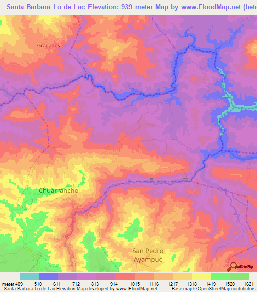 Santa Barbara Lo de Lac,Guatemala Elevation Map