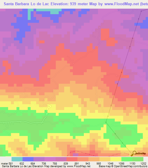 Santa Barbara Lo de Lac,Guatemala Elevation Map