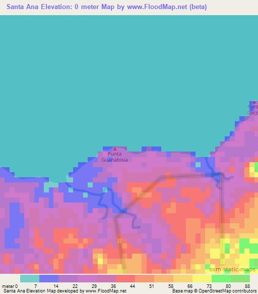 Santa Ana,Guatemala Elevation Map