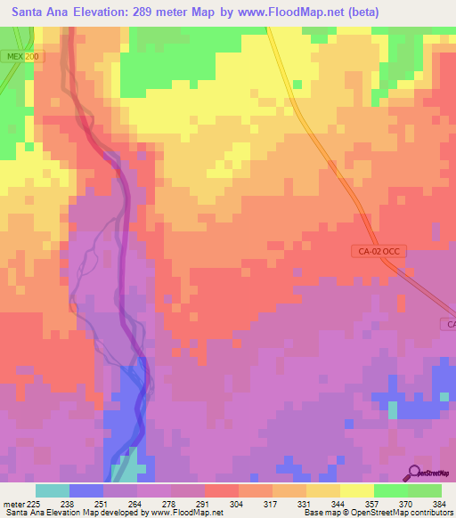 Santa Ana,Guatemala Elevation Map