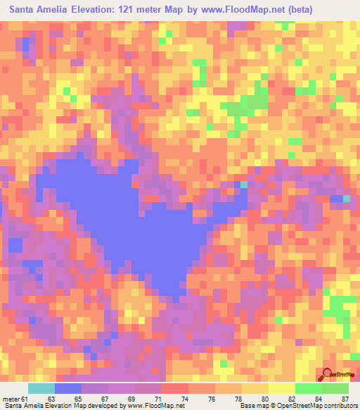 Santa Amelia,Guatemala Elevation Map