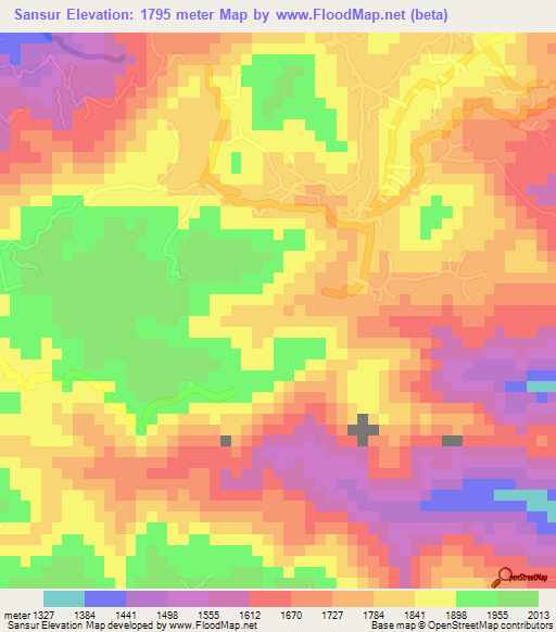 Sansur,Guatemala Elevation Map