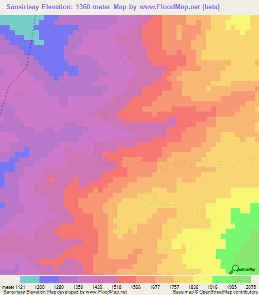 Sansirisay,Guatemala Elevation Map