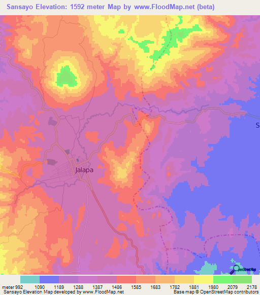 Sansayo,Guatemala Elevation Map