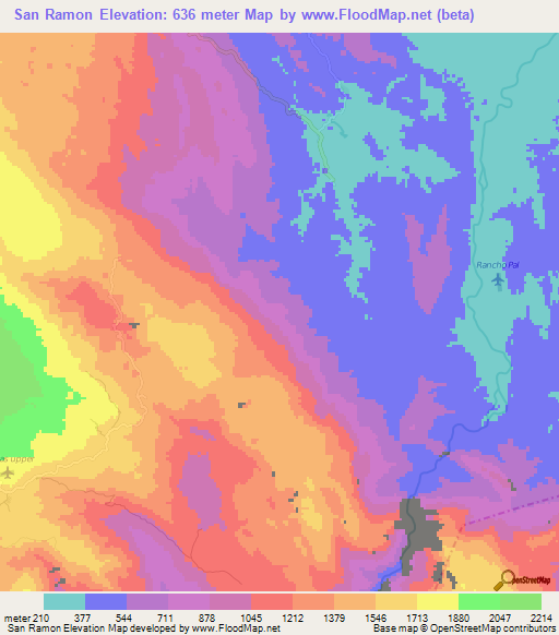 San Ramon,Guatemala Elevation Map